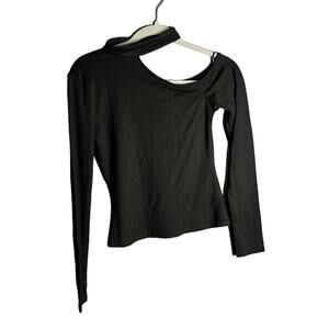 Lulu’s Black One Shoulder Knit Top Size Small